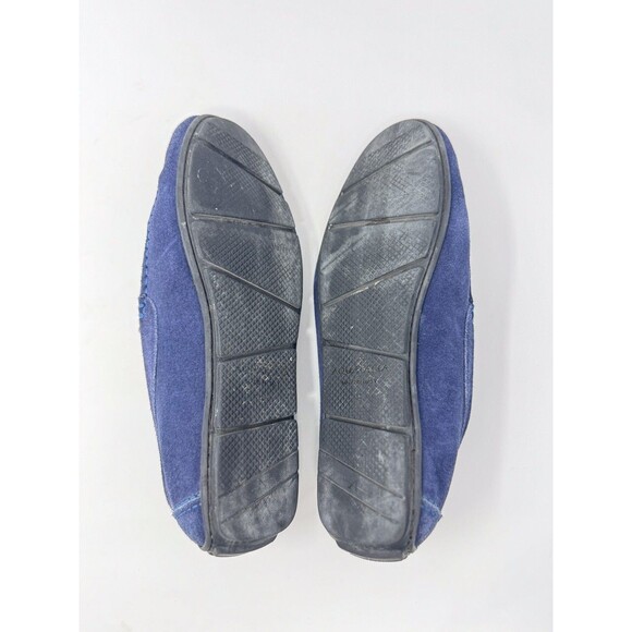 Aquatalia Men Shoes Blue Leather Penny Loafer Slip On Italian Suede Driving US 9